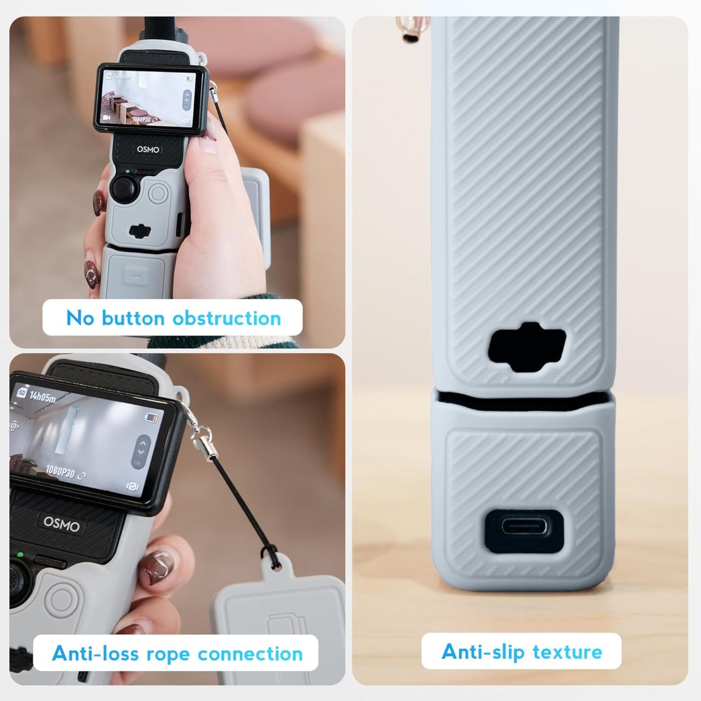 Pocthtket 3 Case, Soft Silicone Protective Case Compatible with DJI Osmo Pockthtet 3 Creator Combo, Lightweight creen Protector Grip Cover Accessories for Xtra Muse - Pink