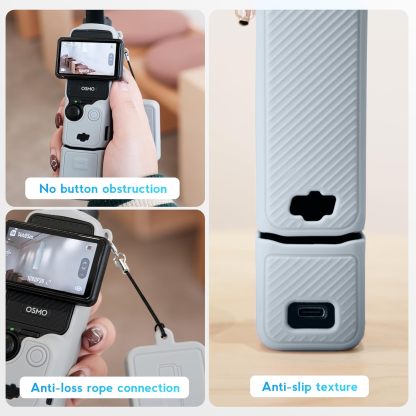 Pocthtket 3 Case, Soft Silicone Protective Case Compatible with DJI Osmo Pockthtet 3 Creator Combo, Lightweight creen Protector Grip Cover Accessories for Xtra Muse - Pink