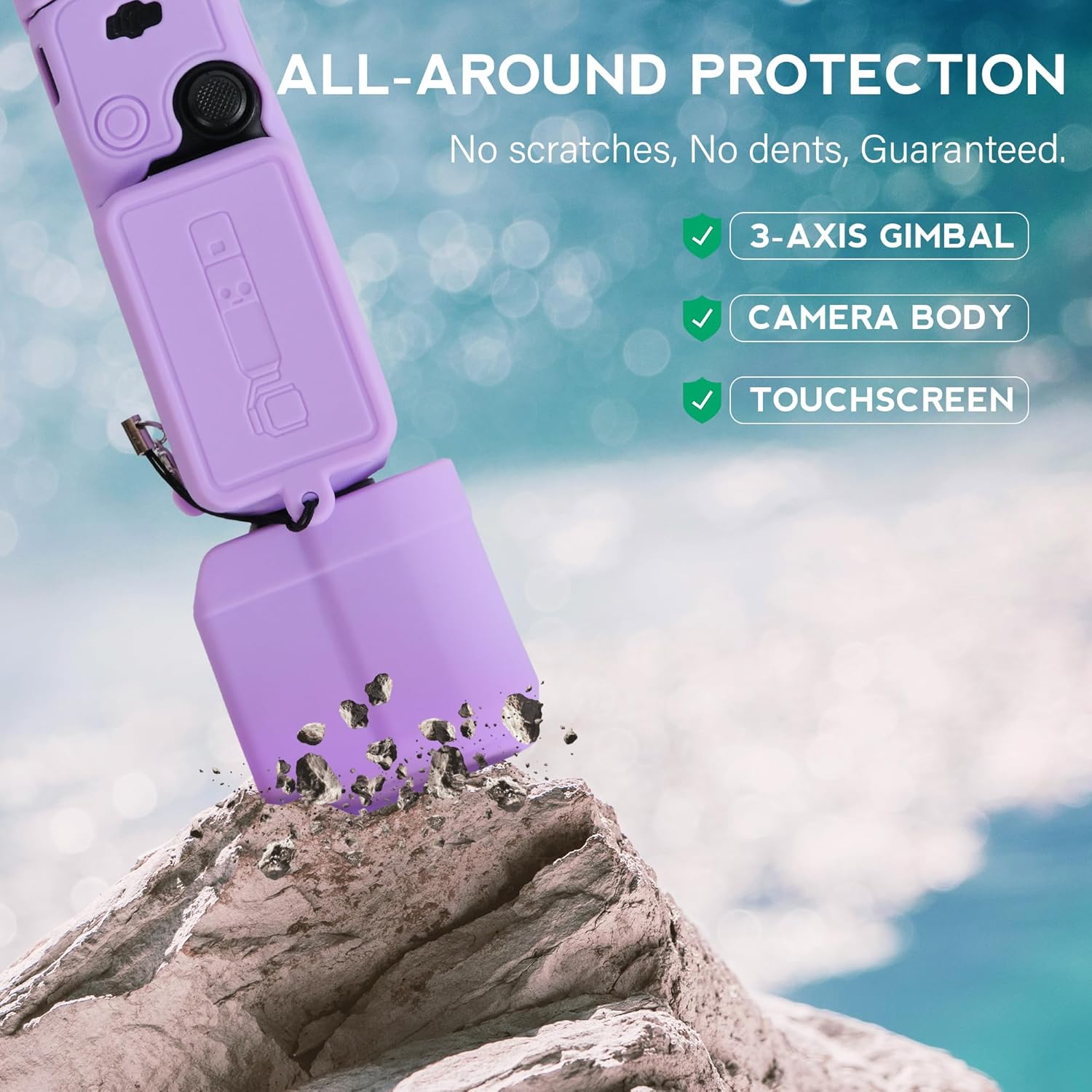 Pocthtket 3 Case, Soft Silicone Protective Case Compatible with DJI Osmo Pockthtet 3 Creator Combo, Lightweight creen Protector Grip Cover Accessories for Xtra Muse - Pink