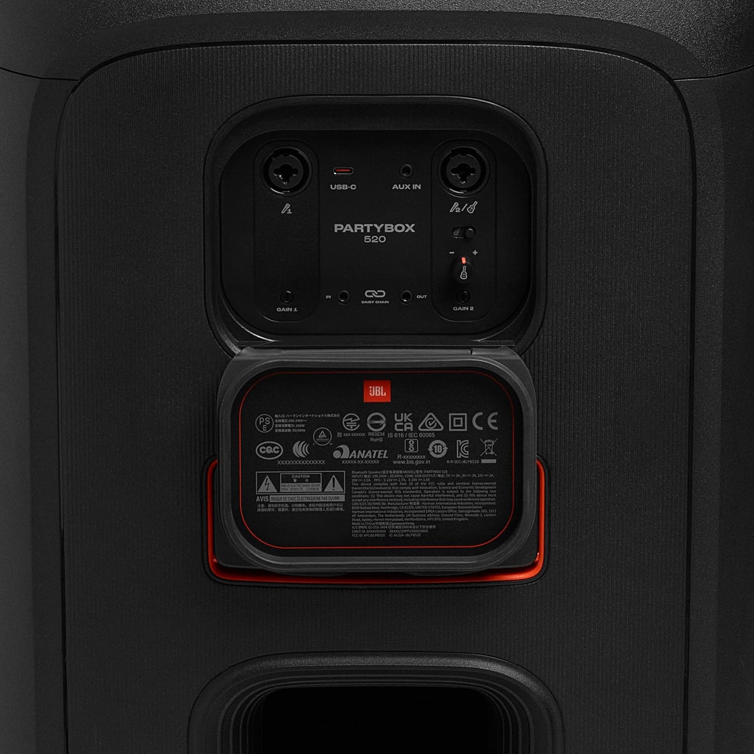 ParthttyBox 520 - Portable Battery-Powered Party Speaker with AI Sound Boost, Up to 15 Hours of Play time, IPX4 Splash Proof, Multi-Speaker Connection by Auracast, and Telescopic Handle (Black)