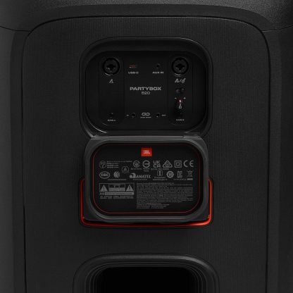 ParthttyBox 520 - Portable Battery-Powered Party Speaker with AI Sound Boost, Up to 15 Hours of Play time, IPX4 Splash Proof, Multi-Speaker Connection by Auracast, and Telescopic Handle (Black)