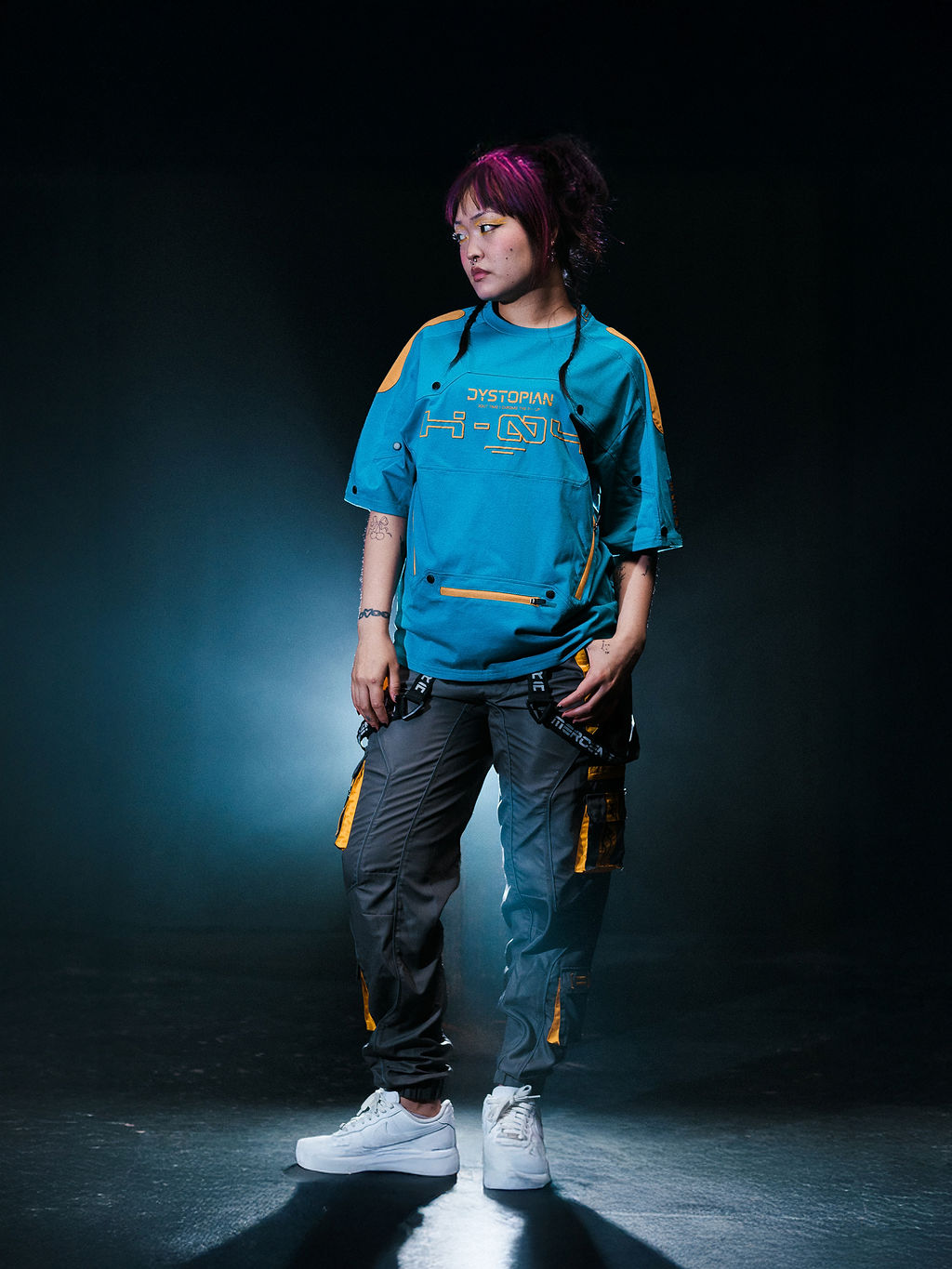 "CYBER" T-shirt Blue