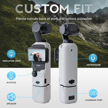 Pocthtket 3 Case, Soft Silicone Protective Case Compatible with DJI Osmo Pockthtet 3 Creator Combo, Lightweight creen Protector Grip Cover Accessories for Xtra Muse - Pink