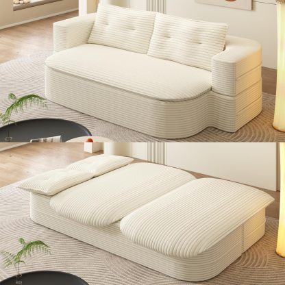JOYBthtASE 78in Sofa Couch Convertible Oversized Cloud Loveseat Minimalist Sleeper Sofa Bed for Living Room, Apartment, Office, No Assembly Required (Coffee Corduroy)
