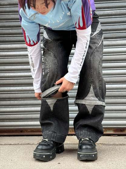 Hisoka's jeans Black