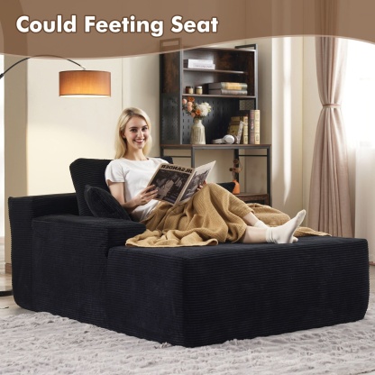 OVthtIOS Boneless Chaise Lounge,Luxurious Faux Fur, No Assembly Required