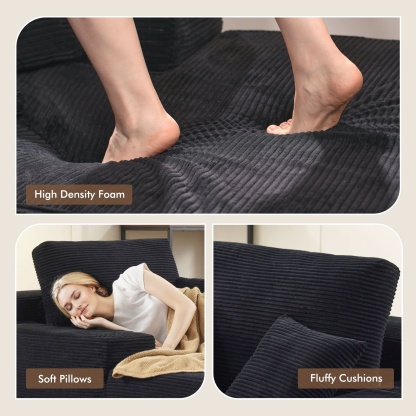 OVthtIOS Boneless Chaise Lounge,Luxurious Faux Fur, No Assembly Required