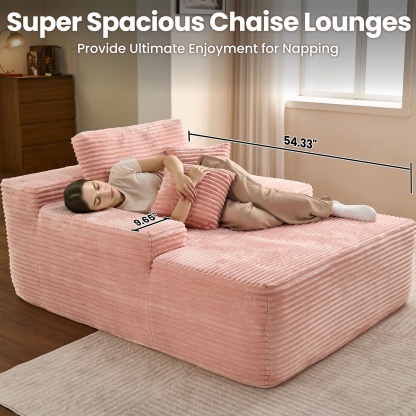 OVthtIOS Boneless Chaise Lounge,Luxurious Faux Fur, No Assembly Required