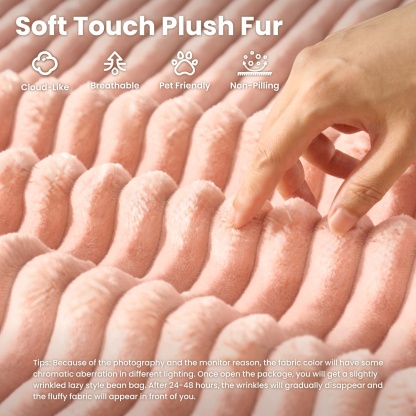 OVthtIOS Boneless Chaise Lounge,Luxurious Faux Fur, No Assembly Required