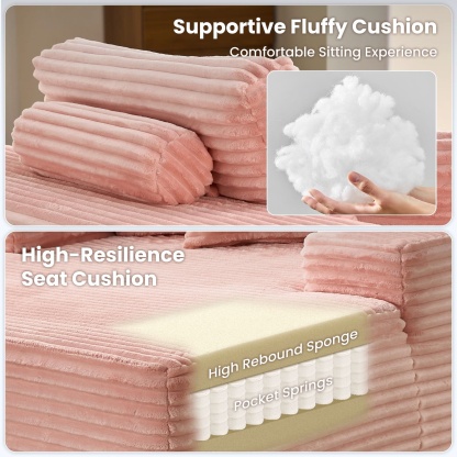 OVthtIOS Boneless Chaise Lounge,Luxurious Faux Fur, No Assembly Required