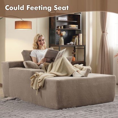 OVthtIOS Boneless Chaise Lounge,Luxurious Faux Fur, No Assembly Required