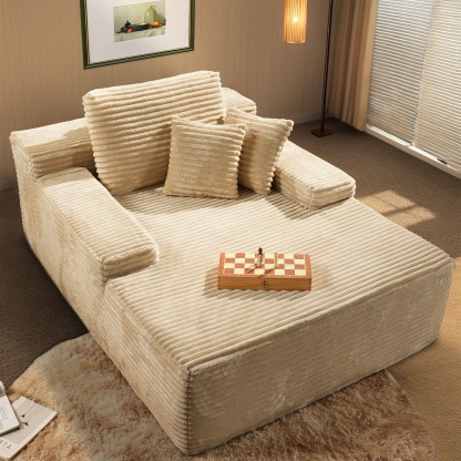 OVthtIOS Boneless Chaise Lounge,Luxurious Faux Fur, No Assembly Required