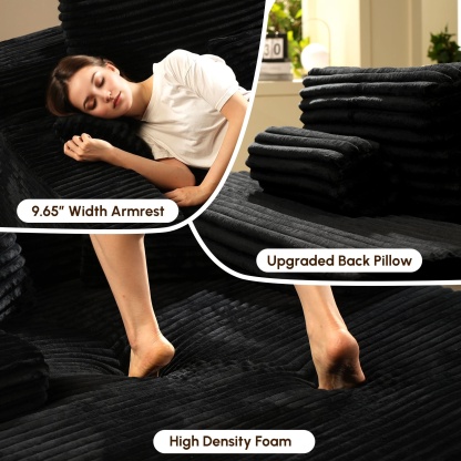 OVthtIOS Boneless Chaise Lounge,Luxurious Faux Fur, No Assembly Required