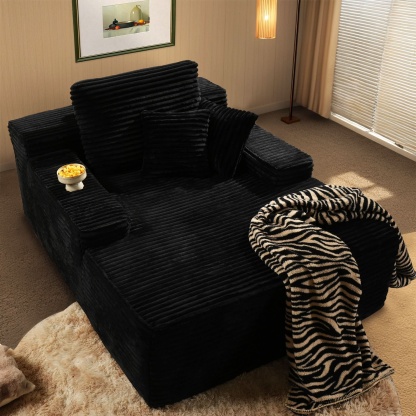 OVthtIOS Boneless Chaise Lounge,Luxurious Faux Fur, No Assembly Required