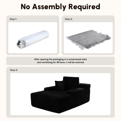 OVthtIOS Boneless Chaise Lounge,Luxurious Faux Fur, No Assembly Required