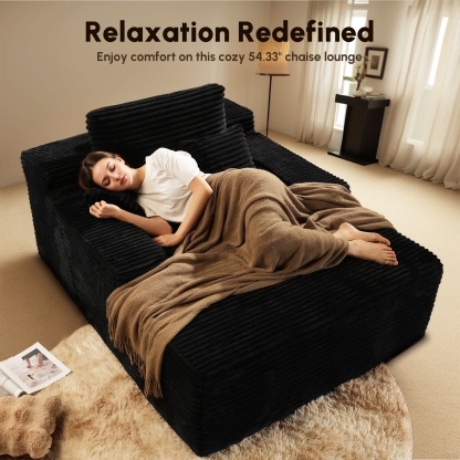 OVthtIOS Boneless Chaise Lounge,Luxurious Faux Fur, No Assembly Required