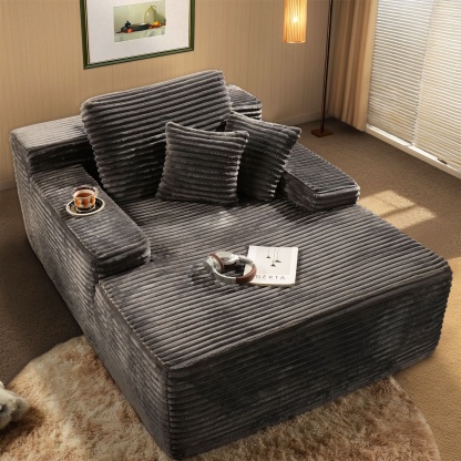 OVthtIOS Boneless Chaise Lounge,Luxurious Faux Fur, No Assembly Required