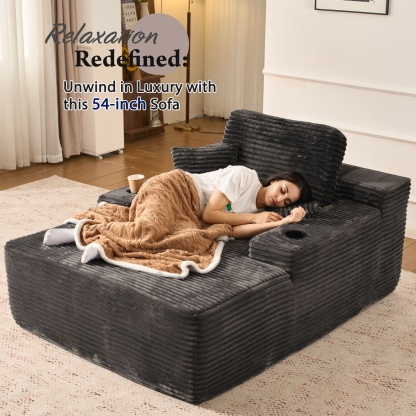 OVthtIOS Boneless Chaise Lounge,Luxurious Faux Fur, No Assembly Required