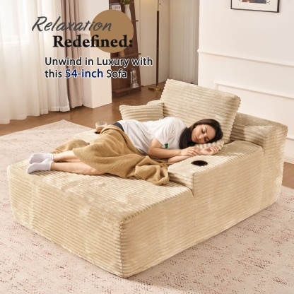 OVthtIOS Boneless Chaise Lounge,Luxurious Faux Fur, No Assembly Required