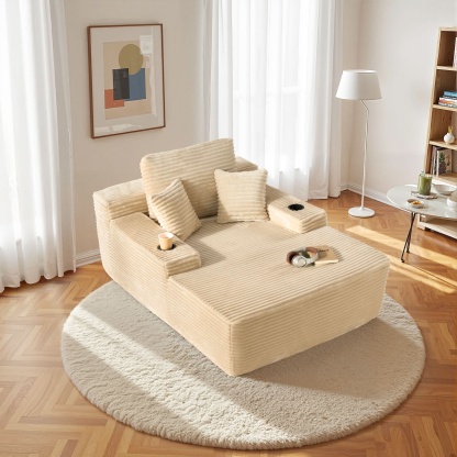 OVthtIOS Boneless Chaise Lounge,Luxurious Faux Fur, No Assembly Required