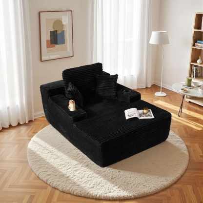 OVthtIOS Boneless Chaise Lounge,Luxurious Faux Fur, No Assembly Required