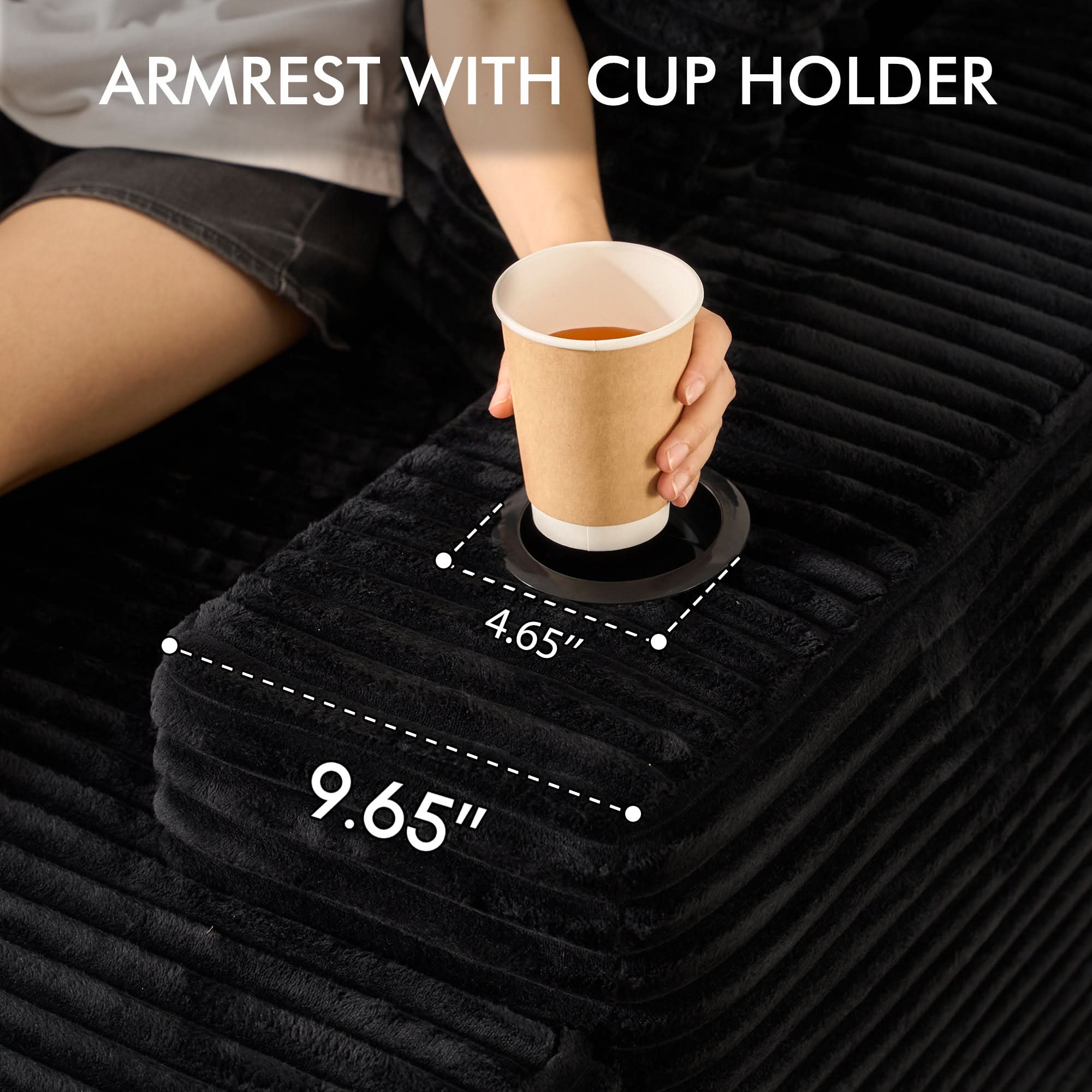 OVthtIOS Boneless Chaise Lounge,Luxurious Faux Fur, No Assembly Required