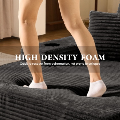 OVthtIOS Boneless Chaise Lounge,Luxurious Faux Fur, No Assembly Required