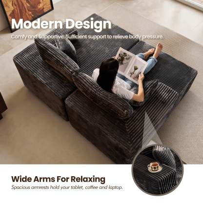 OVIthtOS 81" Boneless Sofa, Sleeper Couch, No Assembly Required