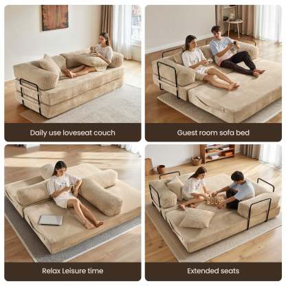 Ovthtios 80" Convertible Modular Sofa Bed