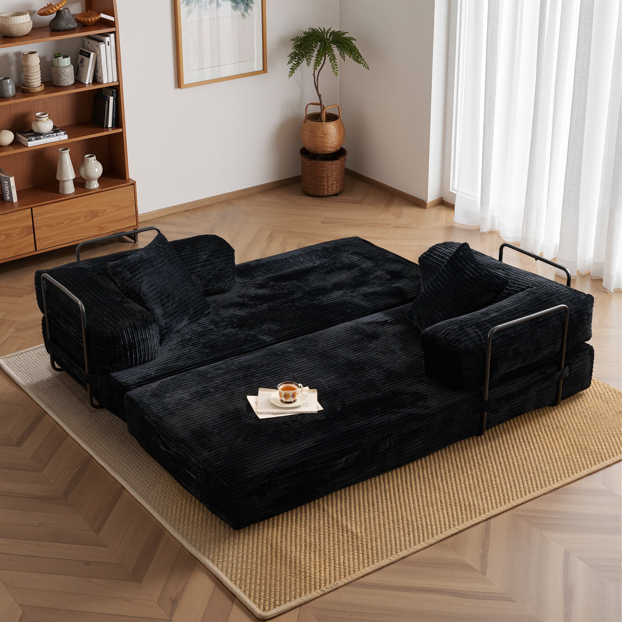 Ovthtios 80" Convertible Modular Sofa Bed