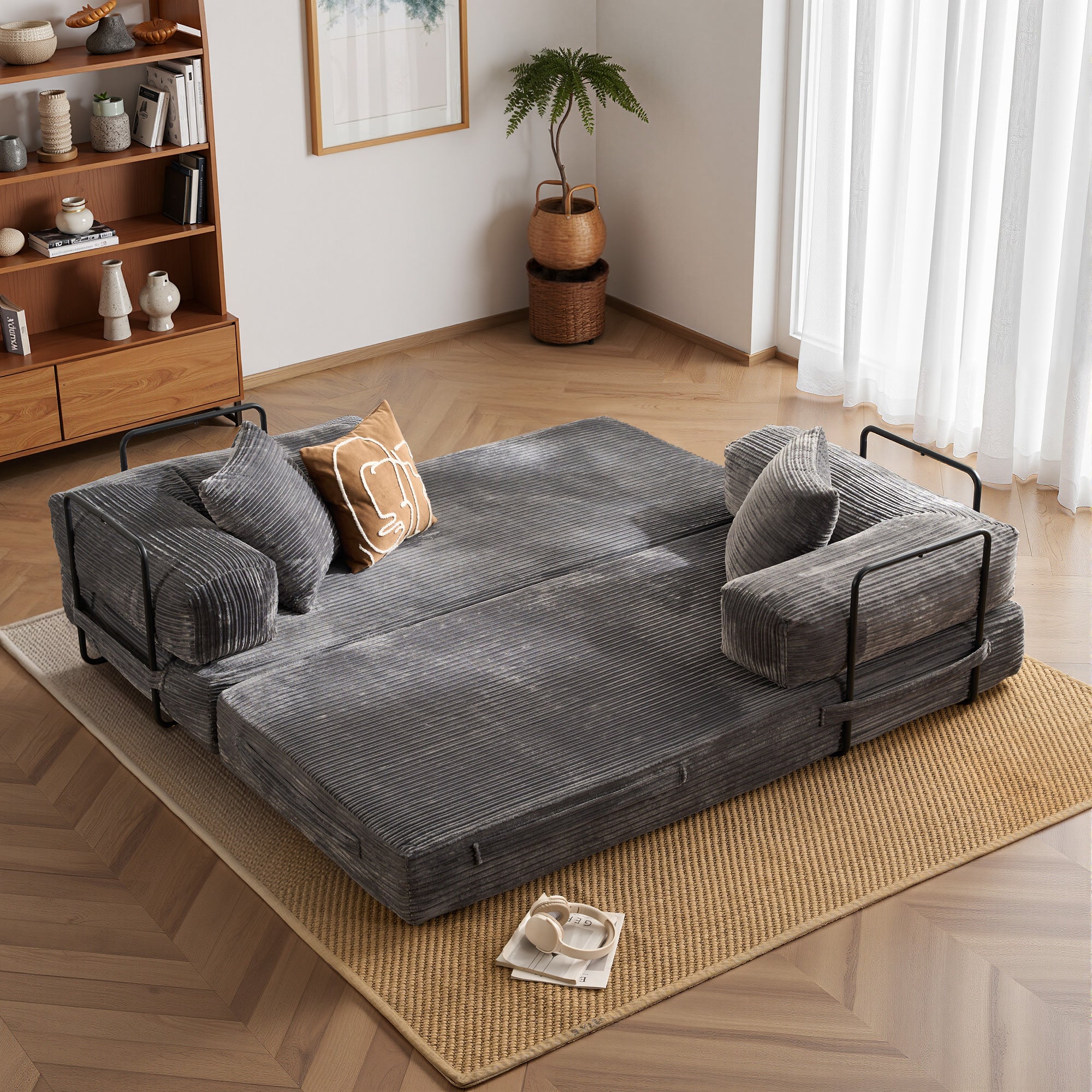 Ovthtios 80" Convertible Modular Sofa Bed