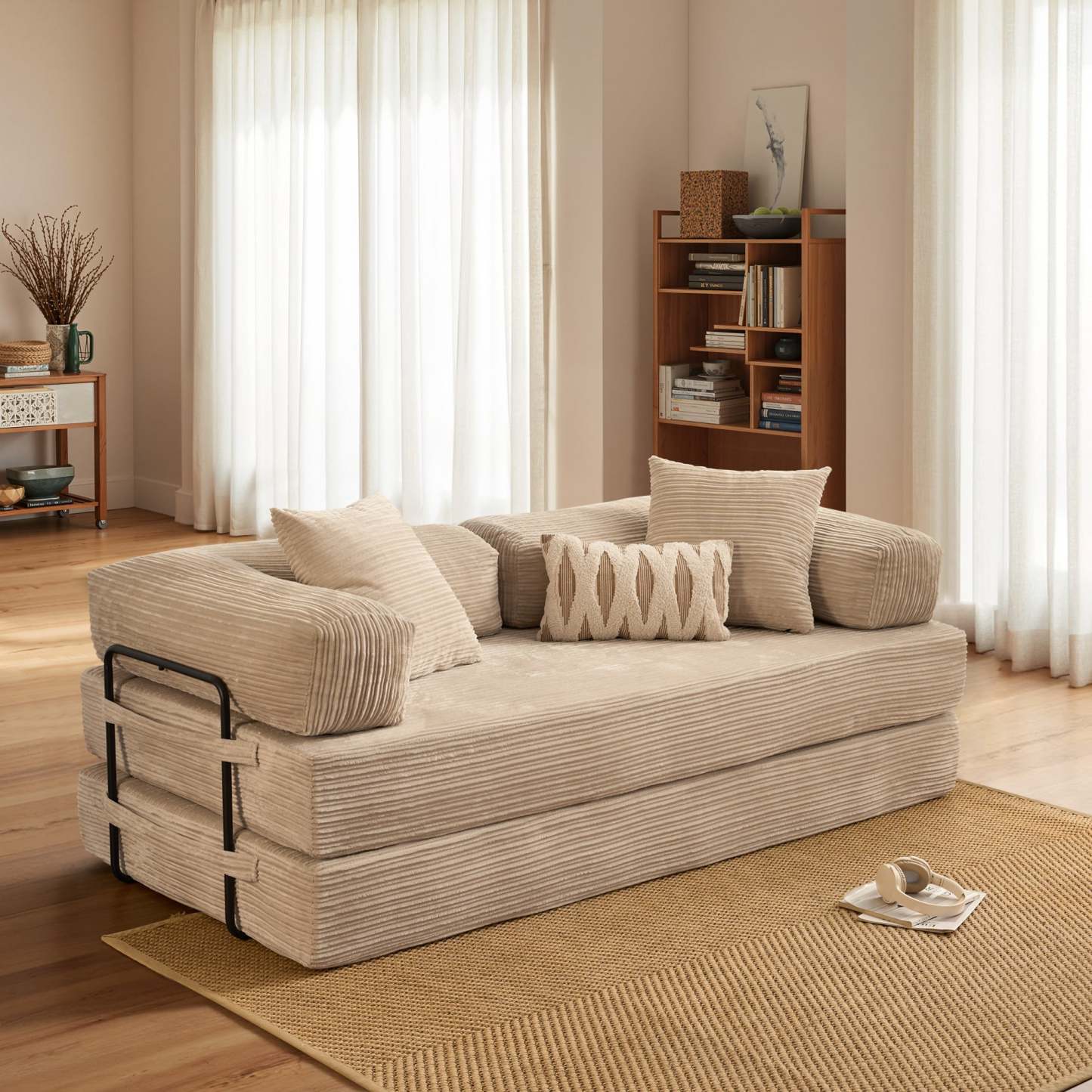 Ovthtios 80" Convertible Modular Sofa Bed