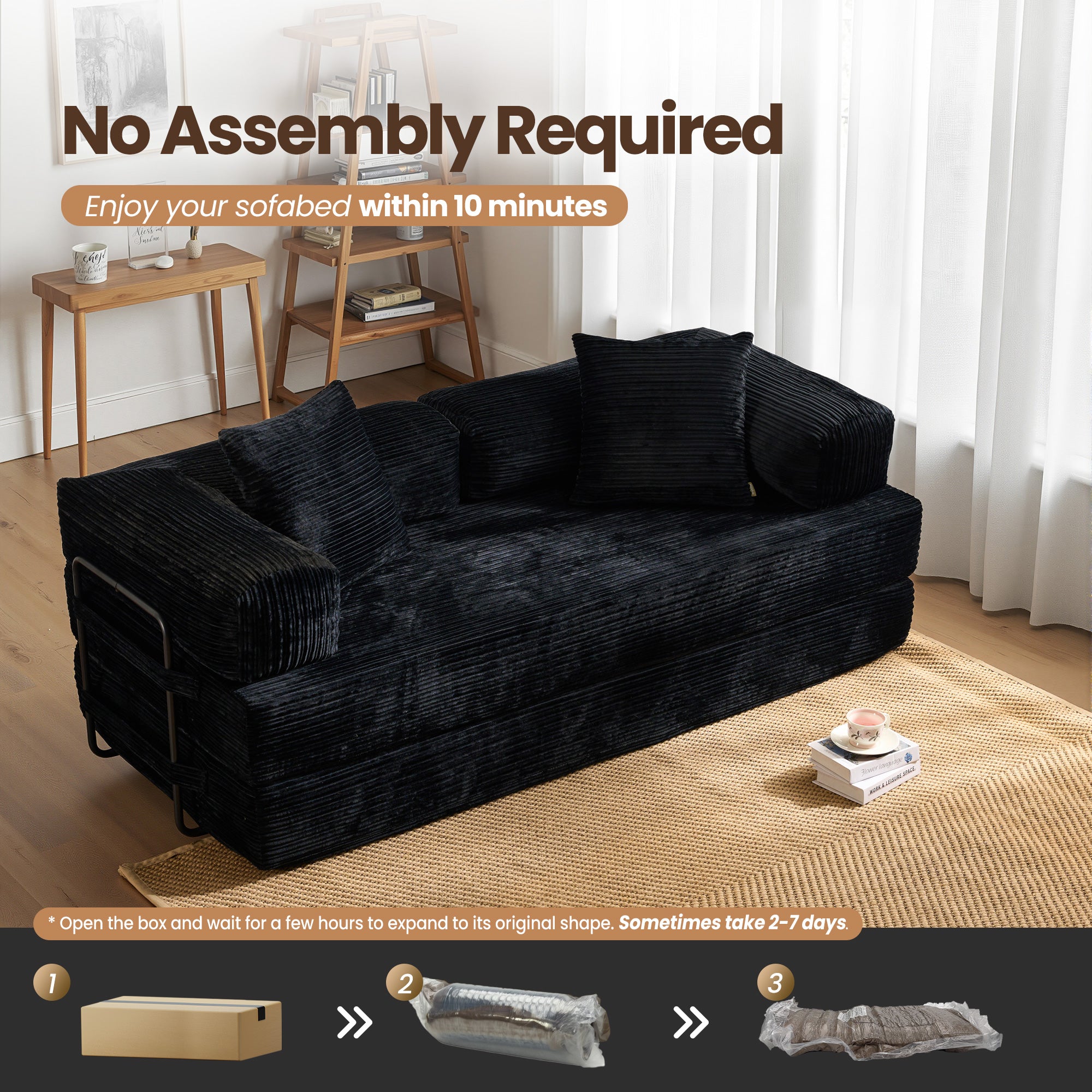 Ovthtios 80" Convertible Modular Sofa Bed