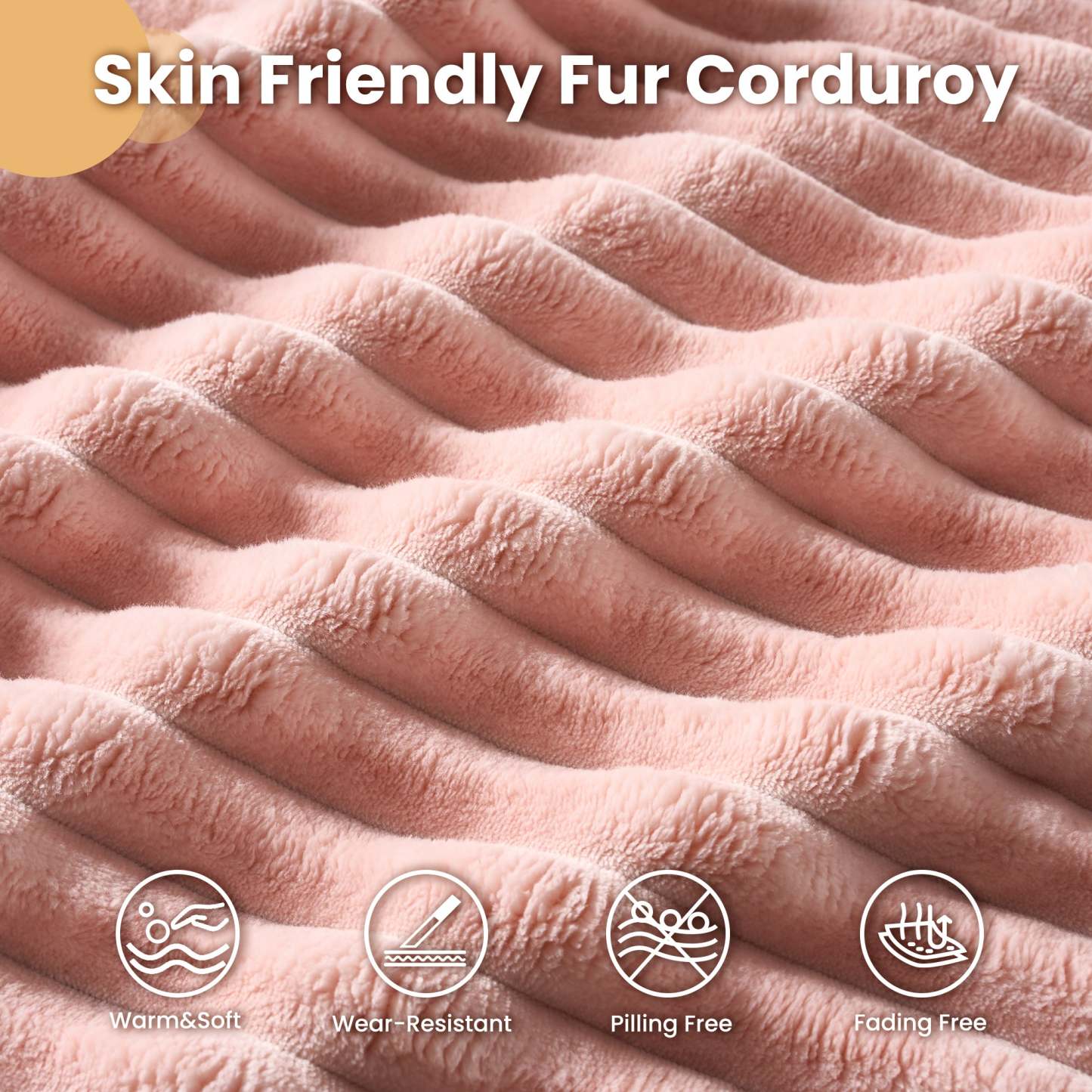 OVthtIOS 59" O-Shape Modular Couch, Plush Corduroy Fabric, No Assembly Required