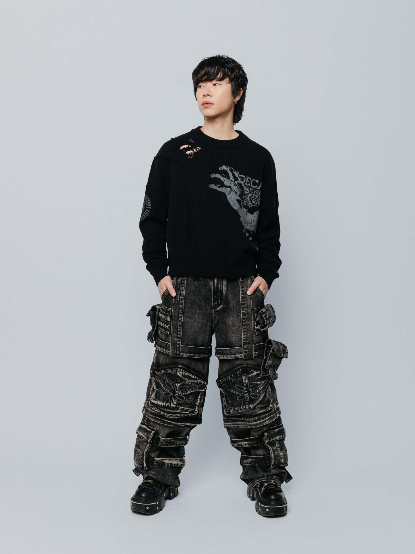 "ACADEMY" Cargo Pants Black