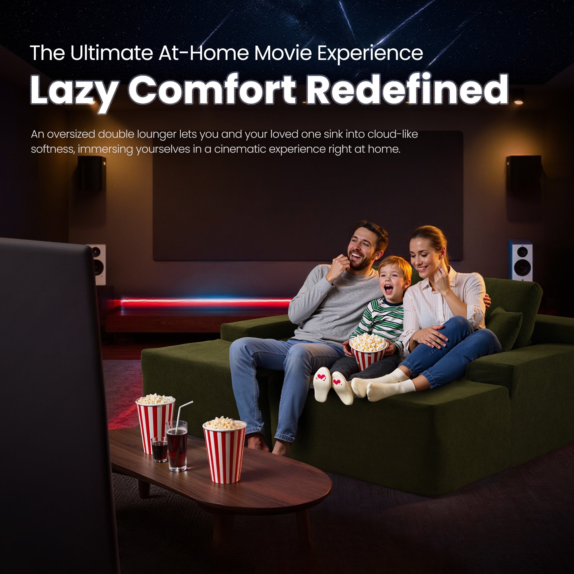 OVIthtOS 81" Boneless Sofa, Sleeper Couch, No Assembly Required