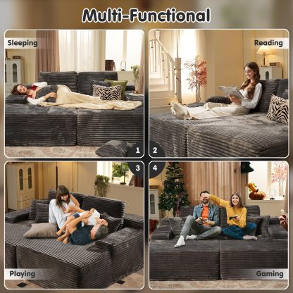 OVIthtOS 81" Boneless Sofa, Sleeper Couch, No Assembly Required