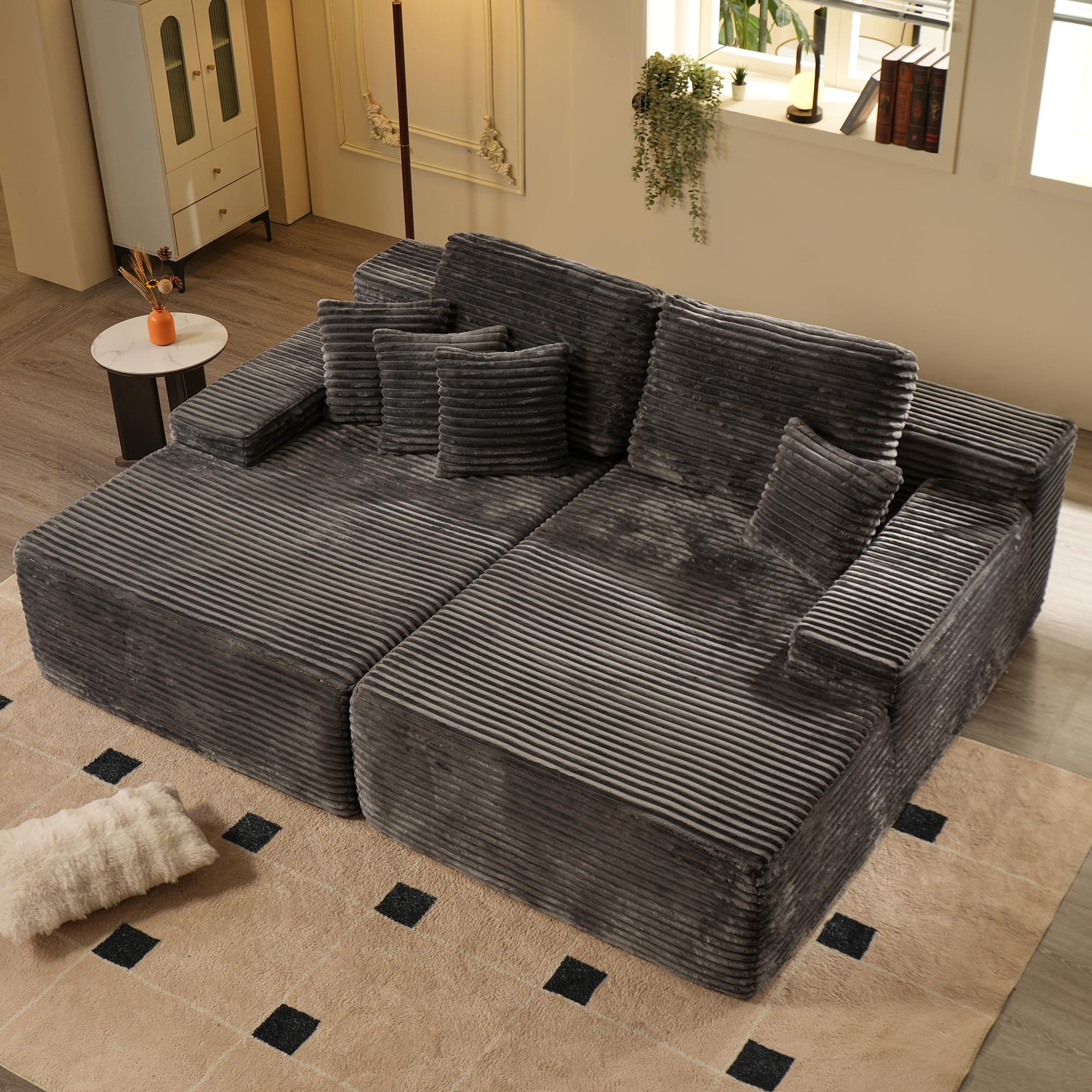 OVIthtOS 81" Boneless Sofa, Sleeper Couch, No Assembly Required