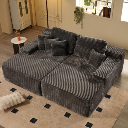 OVIthtOS 81" Boneless Sofa, Sleeper Couch, No Assembly Required