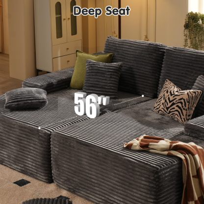 OVIthtOS 81" Boneless Sofa, Sleeper Couch, No Assembly Required