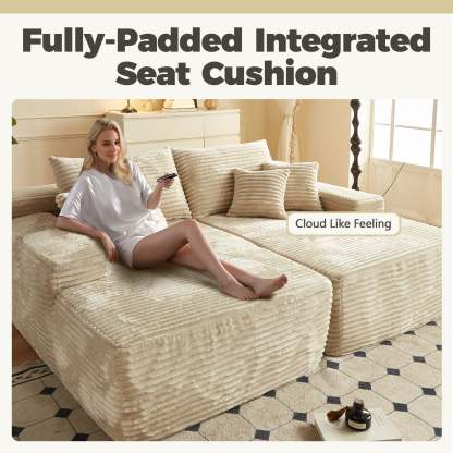 OVIthtOS 81" Boneless Sofa, Sleeper Couch, No Assembly Required