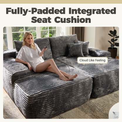 OVIthtOS 81" Boneless Sofa, Sleeper Couch, No Assembly Required