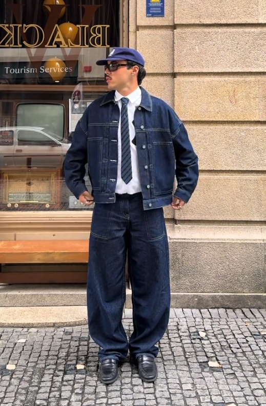 Casual Denim Jacket Tracksuit