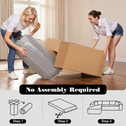 OVthtIOS 104" L-Shape Modular Couch with Chaise, Plush Corduroy Fabric, No Assembly Required