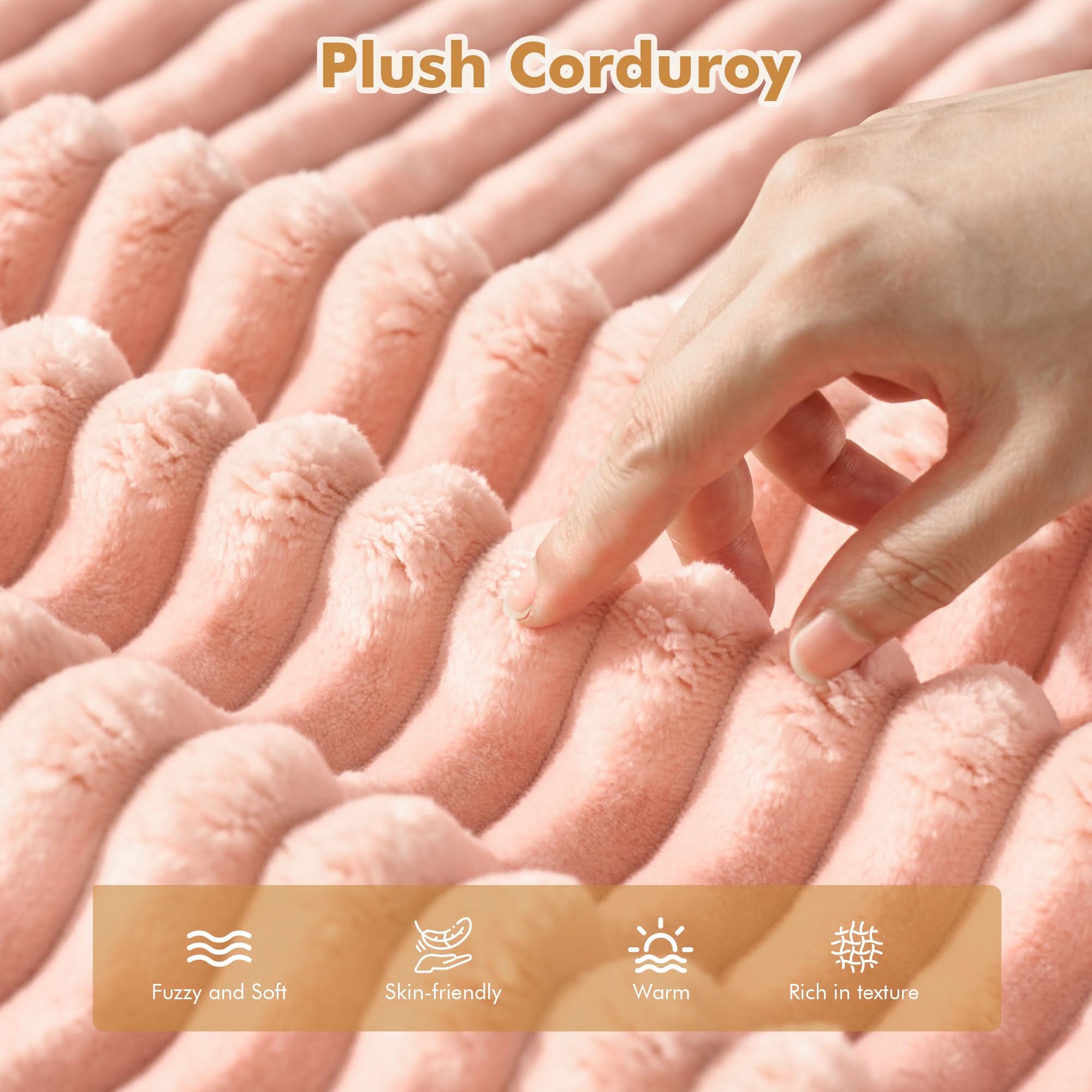 OVthtIOS 104" L-Shape Modular Couch with Chaise, Plush Corduroy Fabric, No Assembly Required