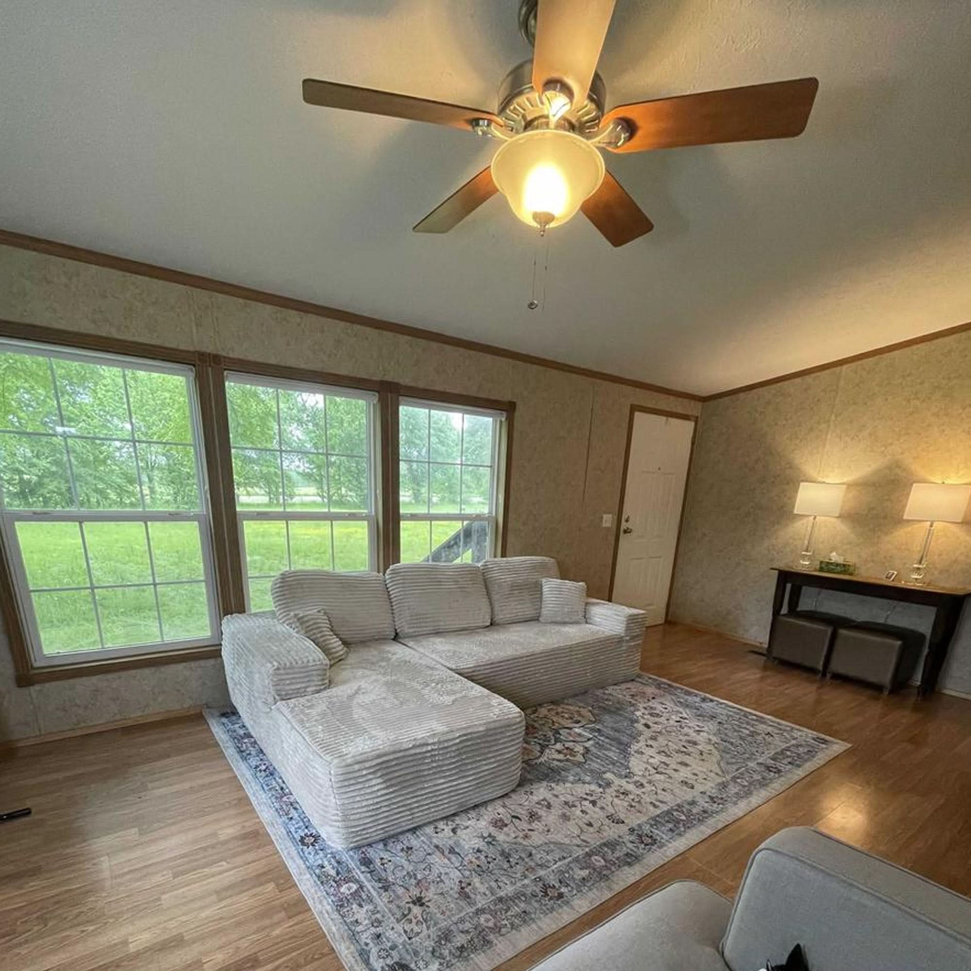 OVthtIOS 104" L-Shape Modular Couch with Chaise, Plush Corduroy Fabric, No Assembly Required