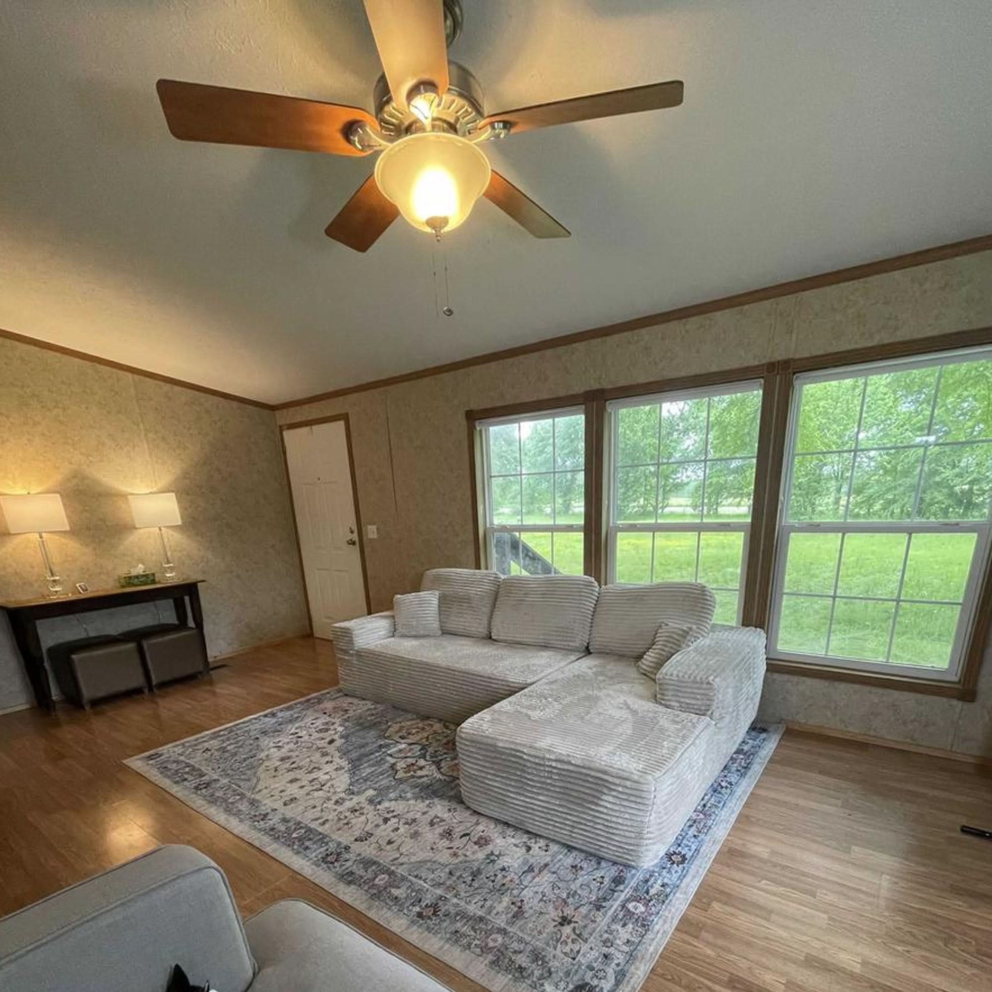 OVthtIOS 104" L-Shape Modular Couch with Chaise, Plush Corduroy Fabric, No Assembly Required