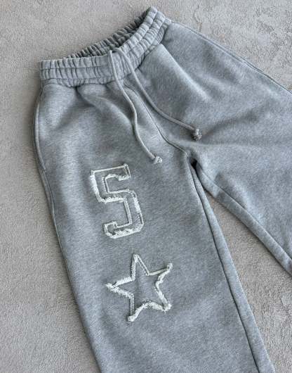 Baggy Grey Star Sweatpants