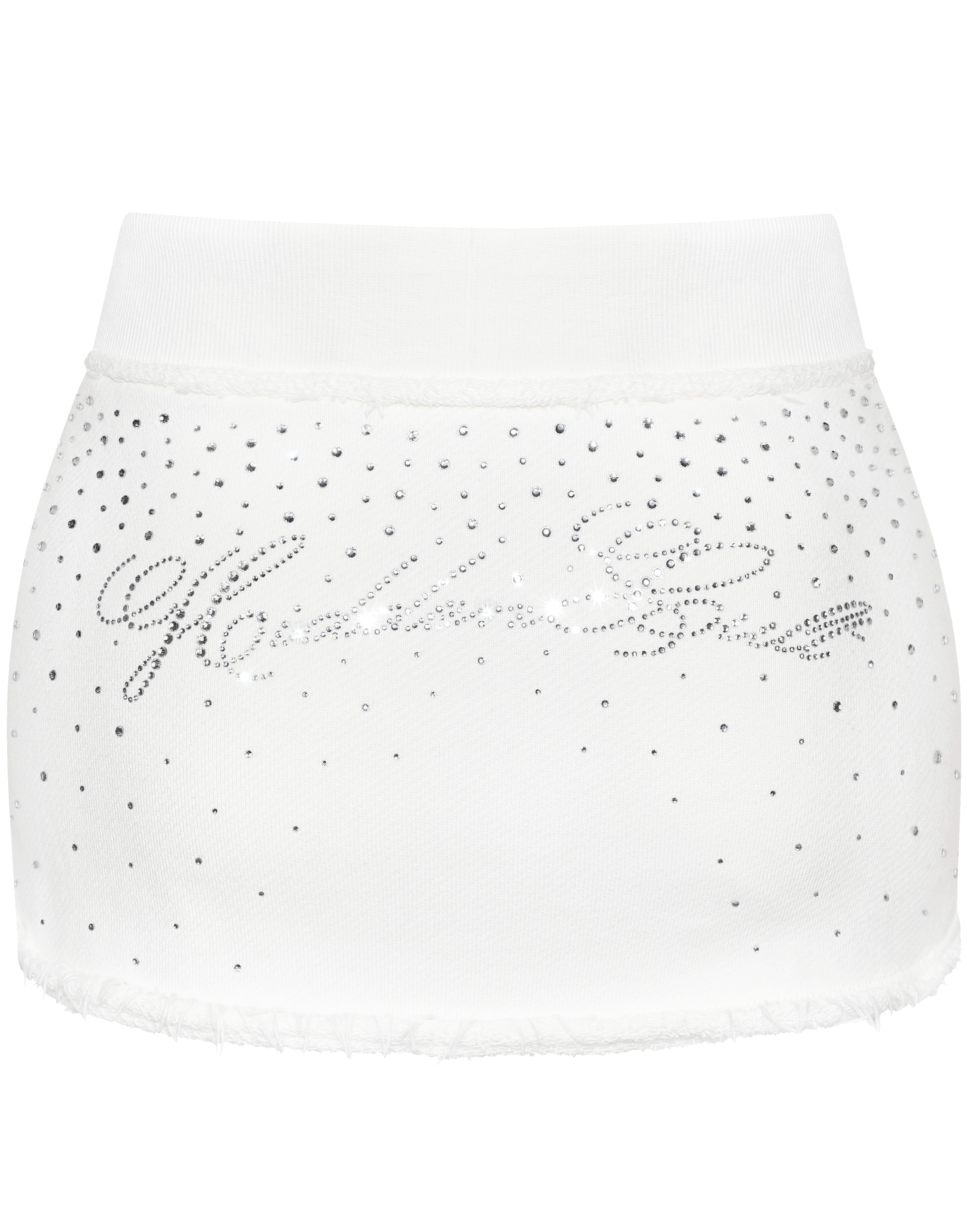 Rhinestone White Mini Skirt