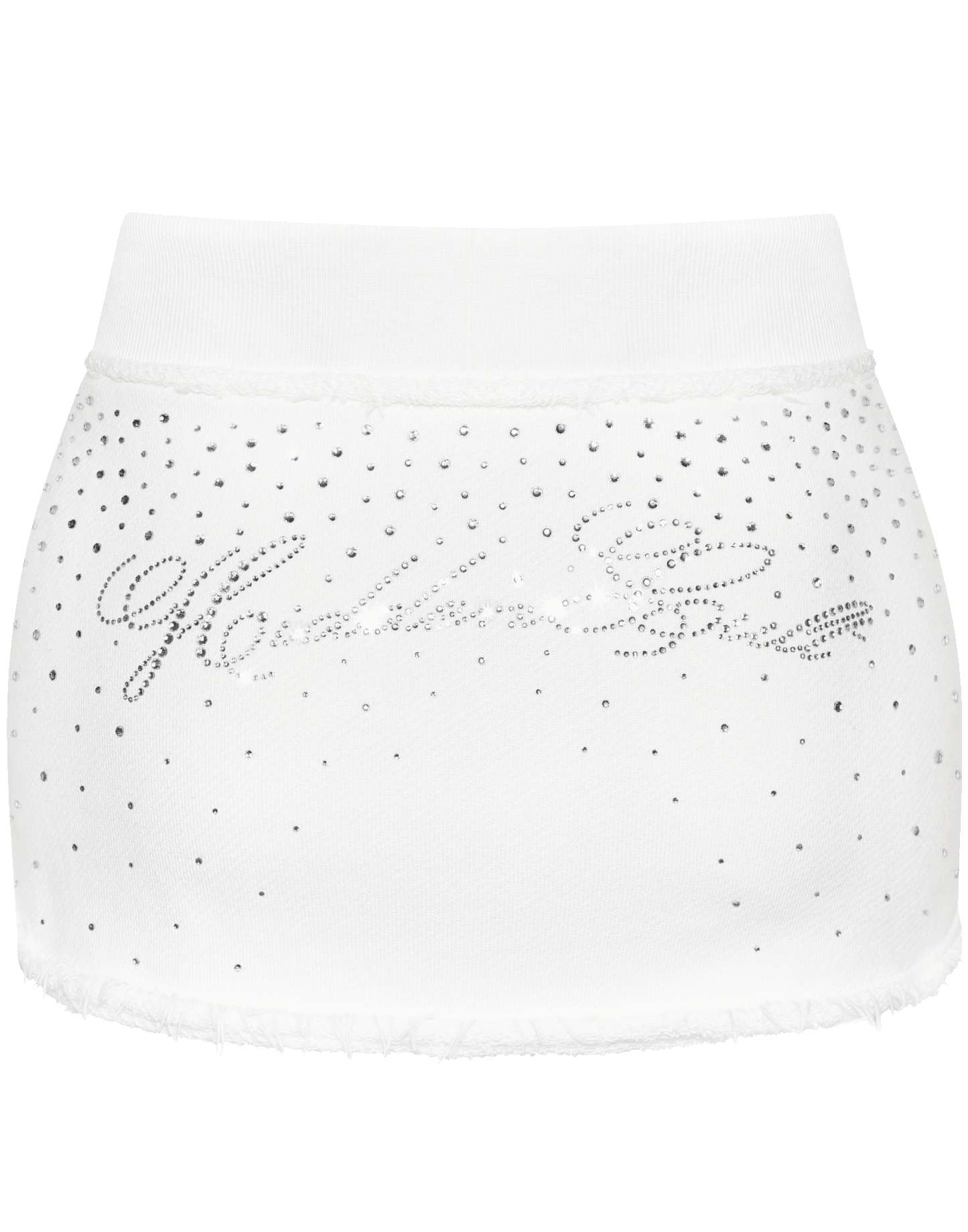 Rhinestone White Mini Skirt